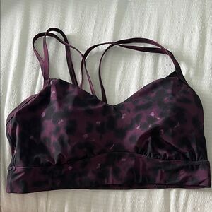 All In Motion Strappy Sports Bra in Purple Cheetah Print